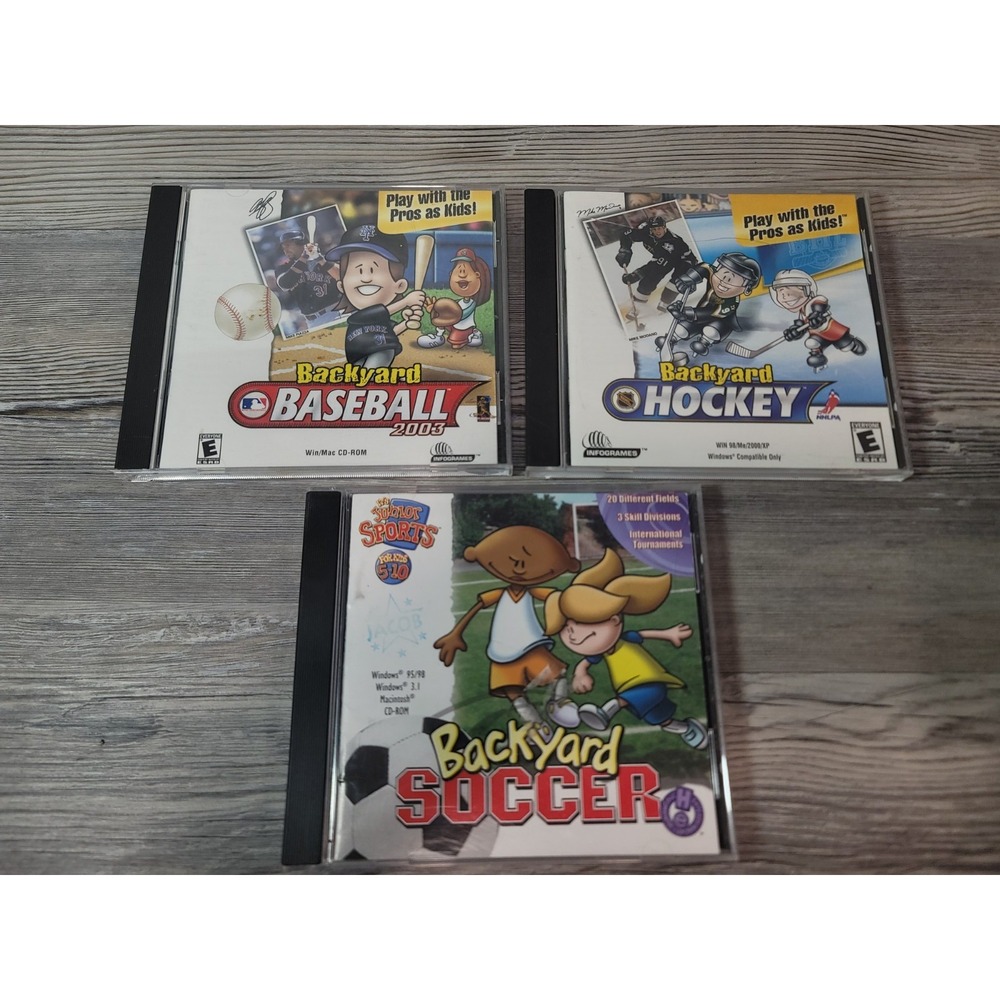 Backyard Soccer Baseball Hockey PC Games lot of 3 PC Games Junior sports